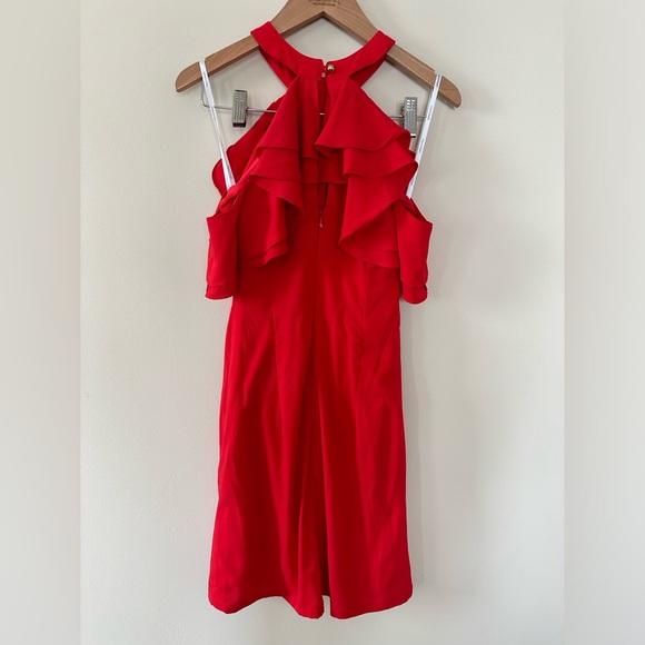 Red Ruffled Halter Dress - Picture 2 of 2